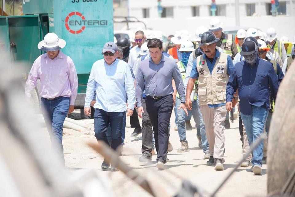 Supervisa Samuel García obras del acueducto El Cuchillo II Centro